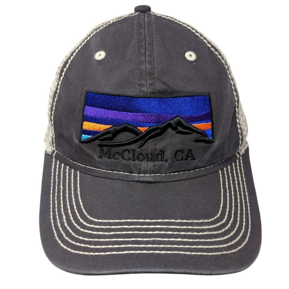 McCloud, CA Strapback Trucker Hat Gray One Size Adjustable Paramount Apparel